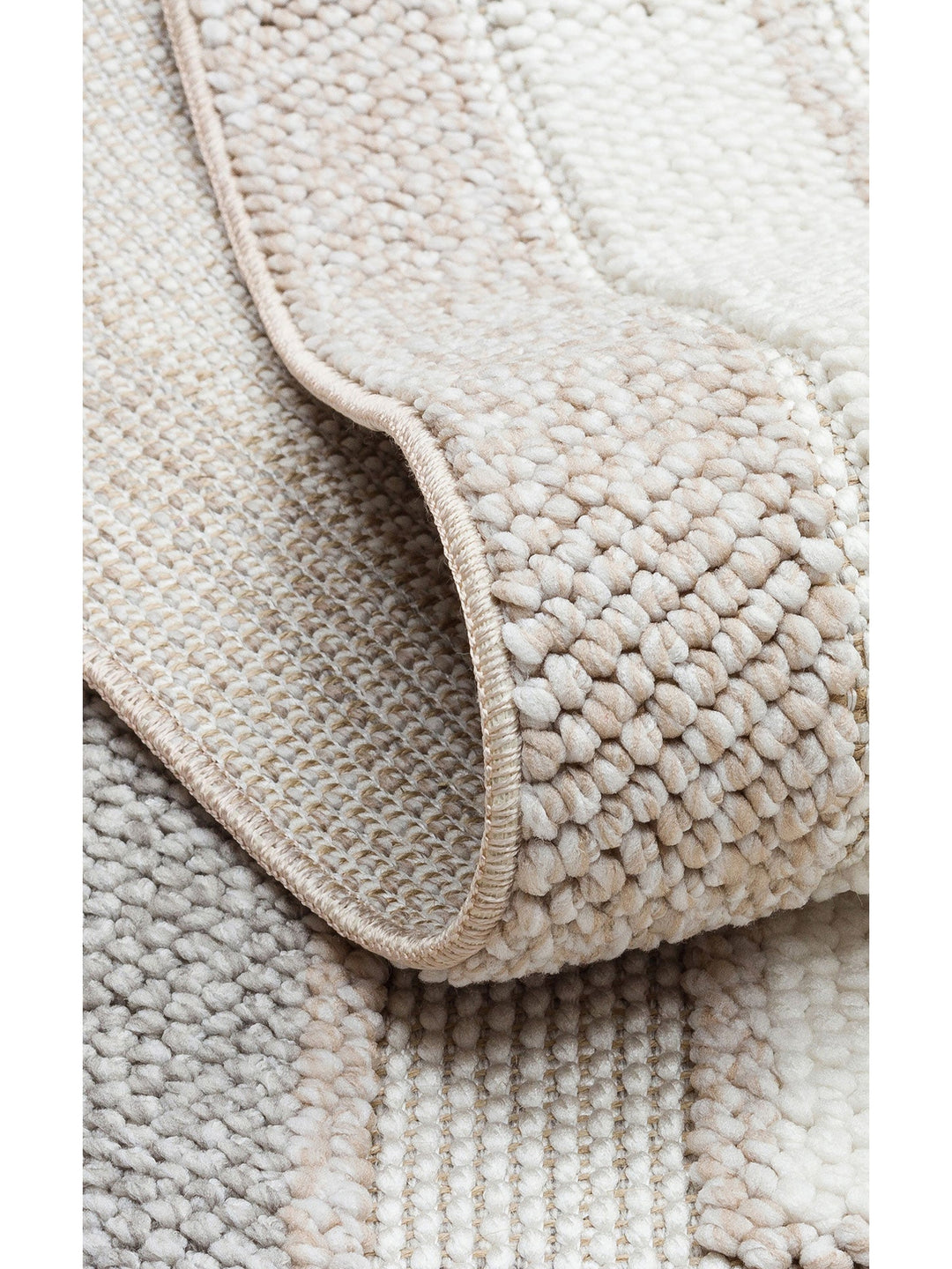 Mali Yumuşak Tuşeli Örgü Dokuma Oturma Odası Koridor Antre Yatak Odası Modern Halı 04 BEIGE GREY - Carpetdocia