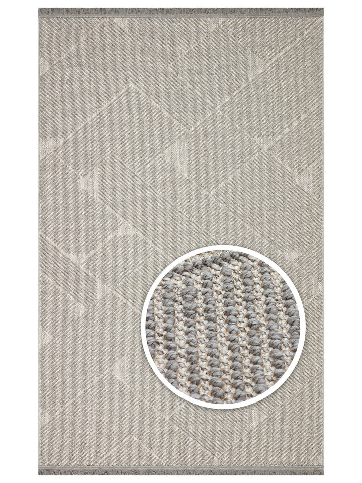 Mali Yumuşak Tuşeli Örgü Dokuma Oturma Odası Koridor Antre Yatak Odası Modern Halı 10 GREY - Carpetdocia