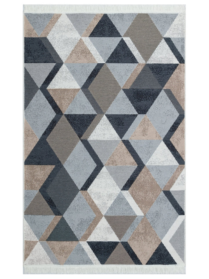 Maya %100 Naturel Pamuk Yıkanabilir Çift Taraflı Oturma Odası Mutfak Koridor Modern Kilim 10 BEIGBLC - Carpetdocia