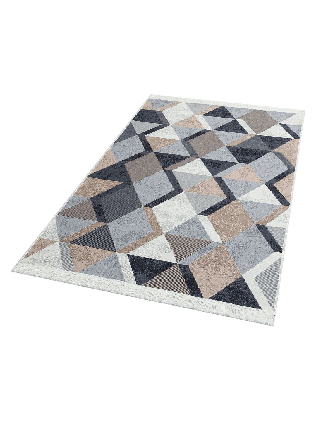 Maya %100 Naturel Pamuk Yıkanabilir Çift Taraflı Oturma Odası Mutfak Koridor Modern Kilim 10 BEIGBLC - Carpetdocia