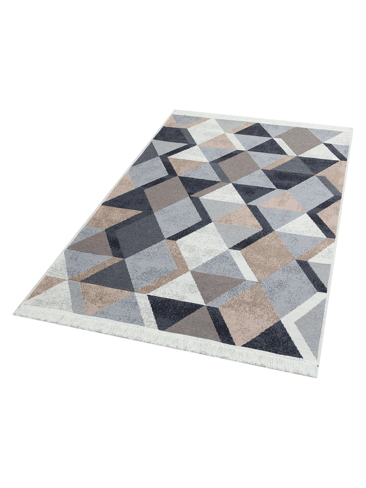 Maya %100 Naturel Pamuk Yıkanabilir Çift Taraflı Oturma Odası Mutfak Koridor Modern Kilim 10 BEIGBLC - Carpetdocia