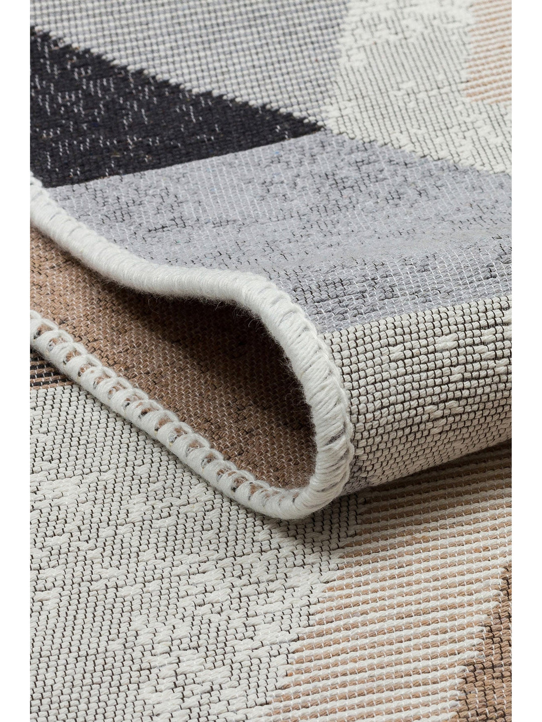 Maya %100 Naturel Pamuk Yıkanabilir Çift Taraflı Oturma Odası Mutfak Koridor Modern Kilim 10 BEIGBLC - Carpetdocia