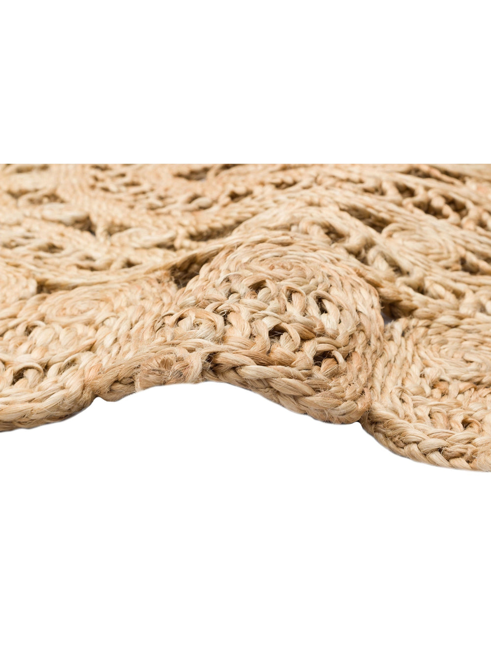 Only Jüt Yuvarlak ve Oval %100 Naturel Oturma Odası Antre Mutfak Balkon El Dokuma Halı CA108NATXW - Carpetdocia