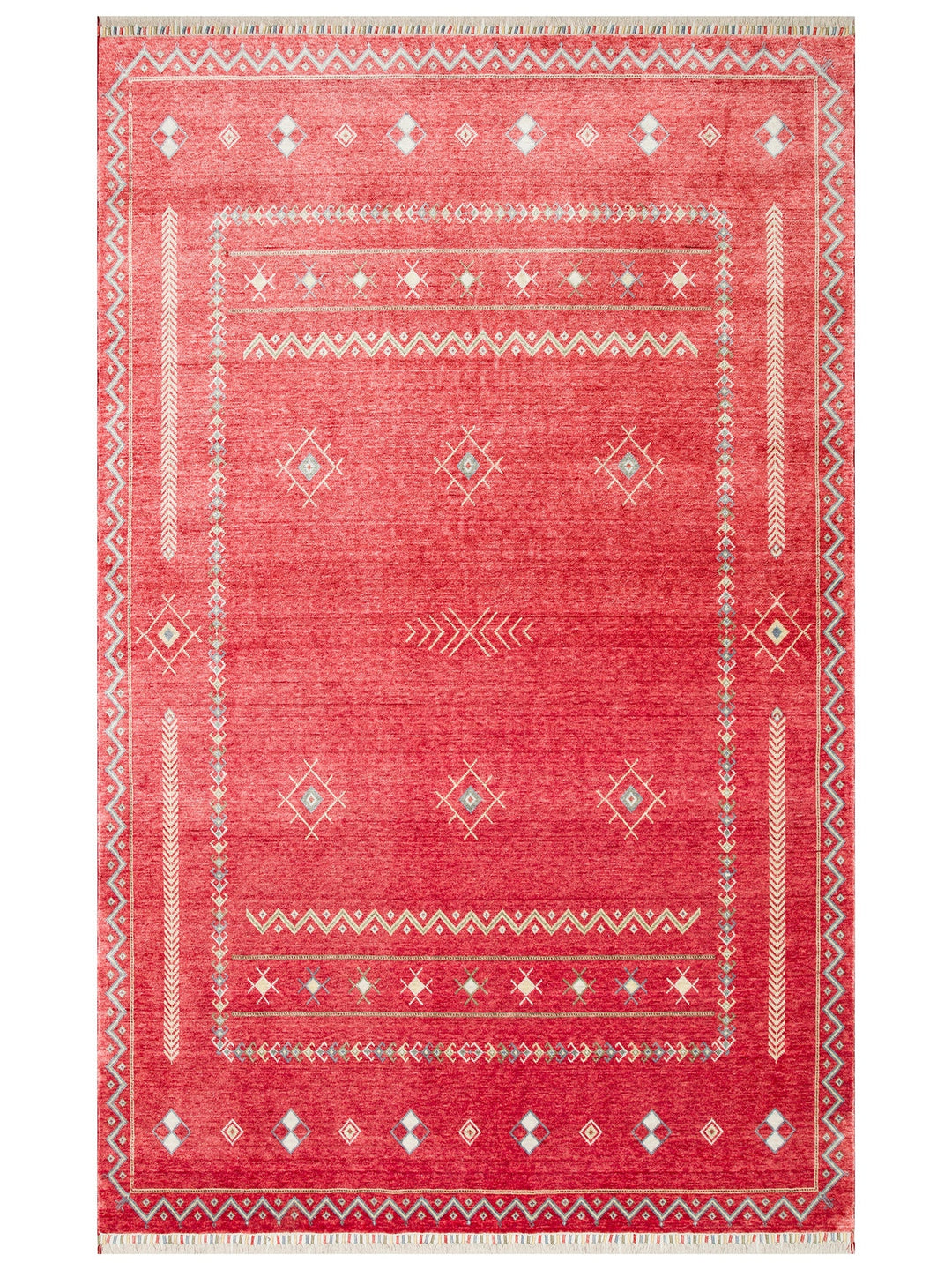 Oushak Carnaval %100 Naturel Kolay Temizlenir El Emeğiyle Üretilen Tensel Modern Uşak Halısı 20 REDM - Carpetdocia