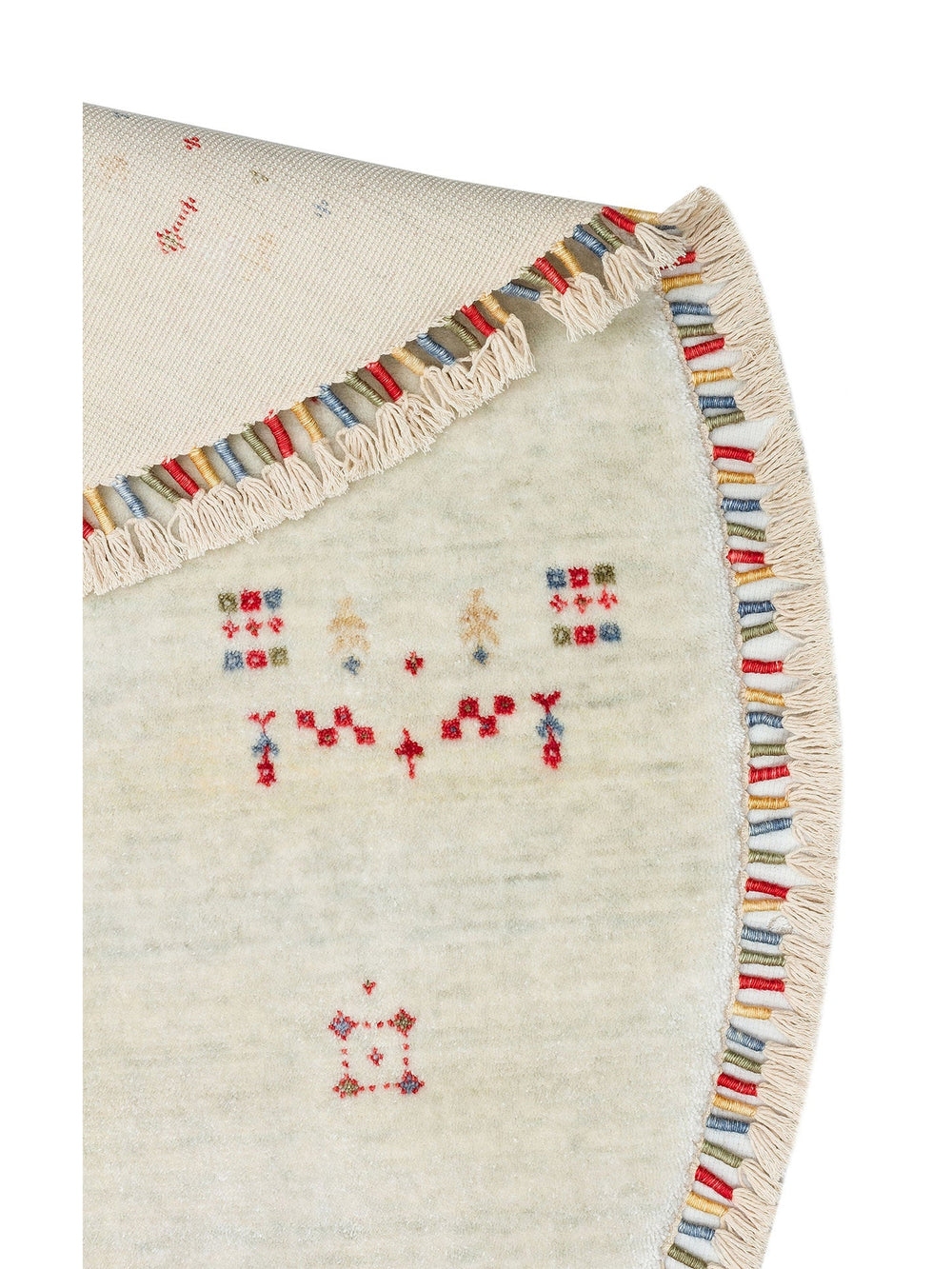 Oushak Carnaval %100 Naturel Kolay Temizlenir El Emeğiyle Üretilen Yuvarlak Uşak Halısı 06 BEIGE Q - Carpetdocia