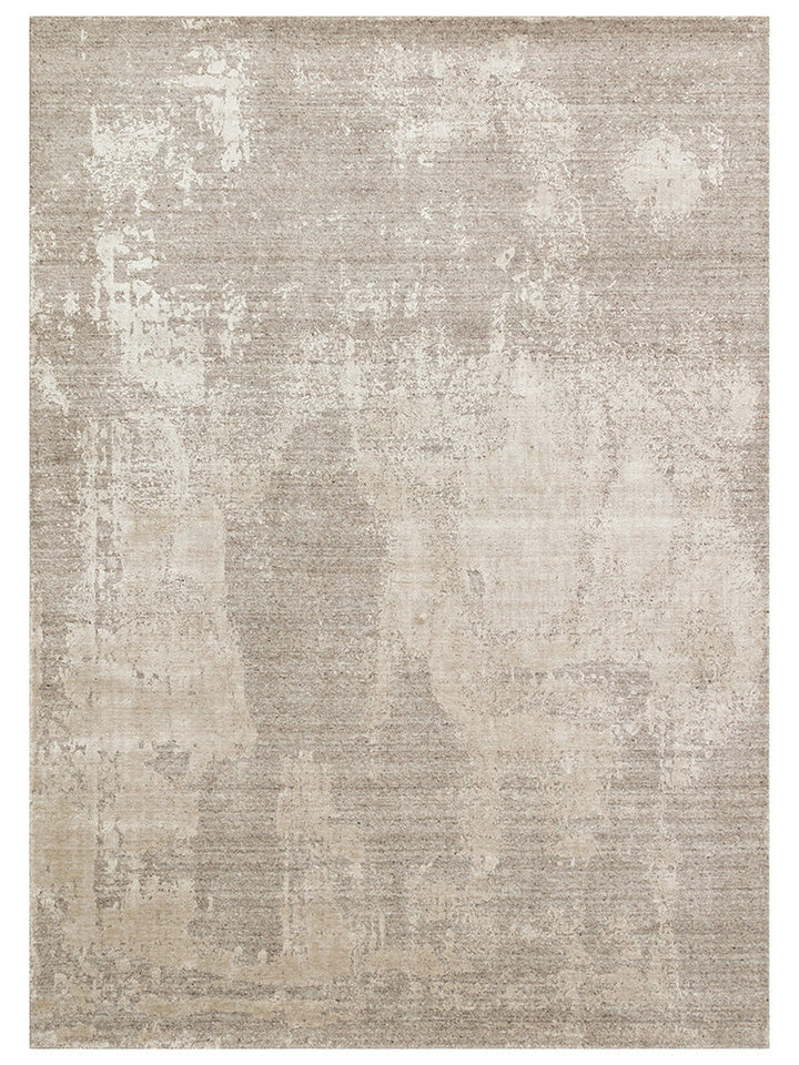 Palette Serisi %100 Naturel Yün Viskon Pamuk El Dokuma Salon Oturma Odası Halı GREY - Carpetdocia