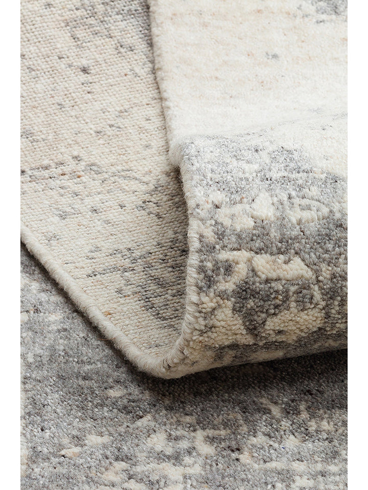 Palette Serisi %100 Naturel Yün Viskon Pamuk El Dokuma İskandinav Salon Oturma Odası Halı BEIGE GREY - Carpetdocia
