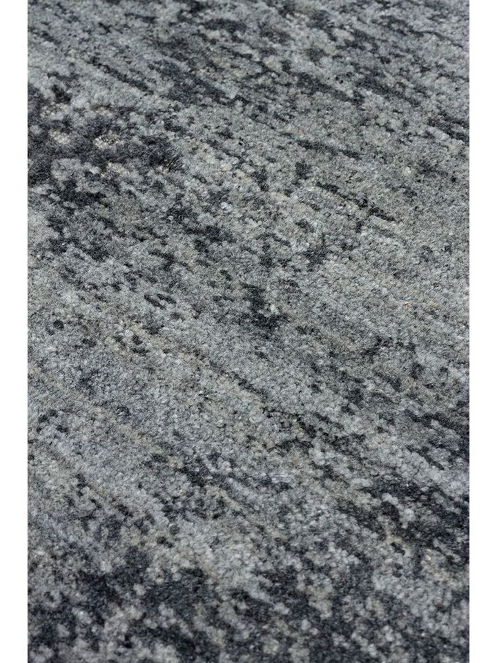 Palette Serisi %100 Naturel Yün Viskon Pamuk El Dokuma İskandinav Salon Oturma Odası Halı BLACK - Carpetdocia