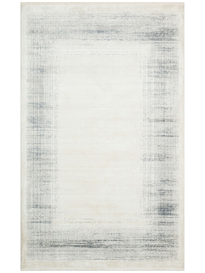 Pasific Serisi Eskitme Desenli Salon Oturma Odası Koridor Antre Modern Halı 08 CREAM SILVER XW - Carpetdocia
