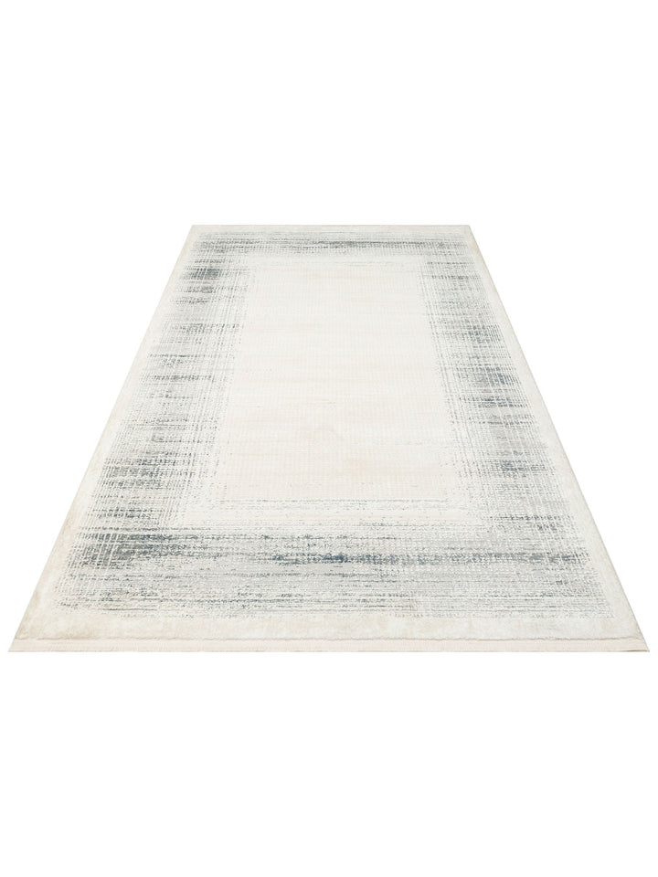 Pasific Serisi Eskitme Desenli Salon Oturma Odası Koridor Antre Modern Halı 08 CREAM SILVER XW - Carpetdocia