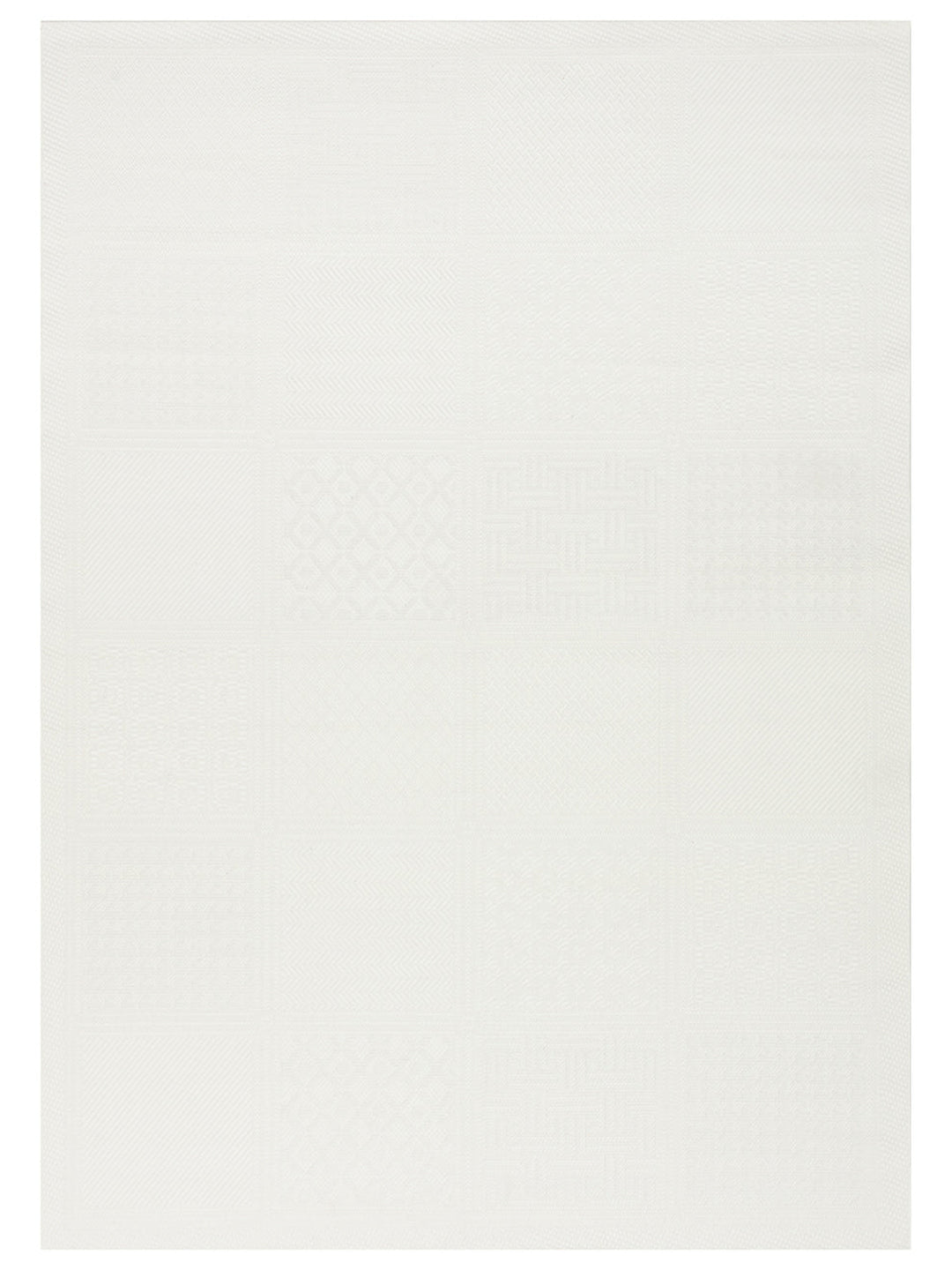 Resort Katlanabilir ve Yıkanabilir Şık Desenlere Sahip Düz Dokuma İnce Halı LUX 02 WHITE - Carpetdocia