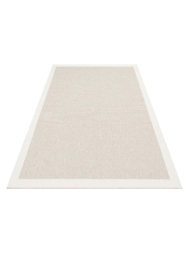Resort Serisi Bordürlü Hav Toz Vermez Kaymaz Tabanlı Şık Kilim 05 BEIGE CREAM