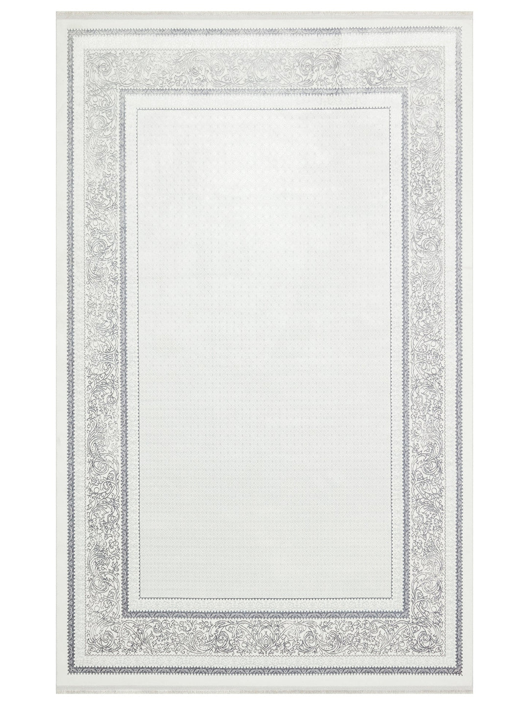 Smooth Yıkanabilir Kaymaz Parlak Oturma Odası Salon Koridor İnce Dokuma Modern Halı 102 GREY XW - Carpetdocia