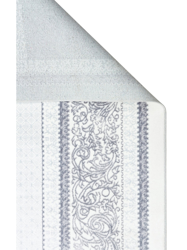 Smooth Yıkanabilir Kaymaz Parlak Oturma Odası Salon Koridor İnce Dokuma Modern Halı 102 GREY XW - Carpetdocia