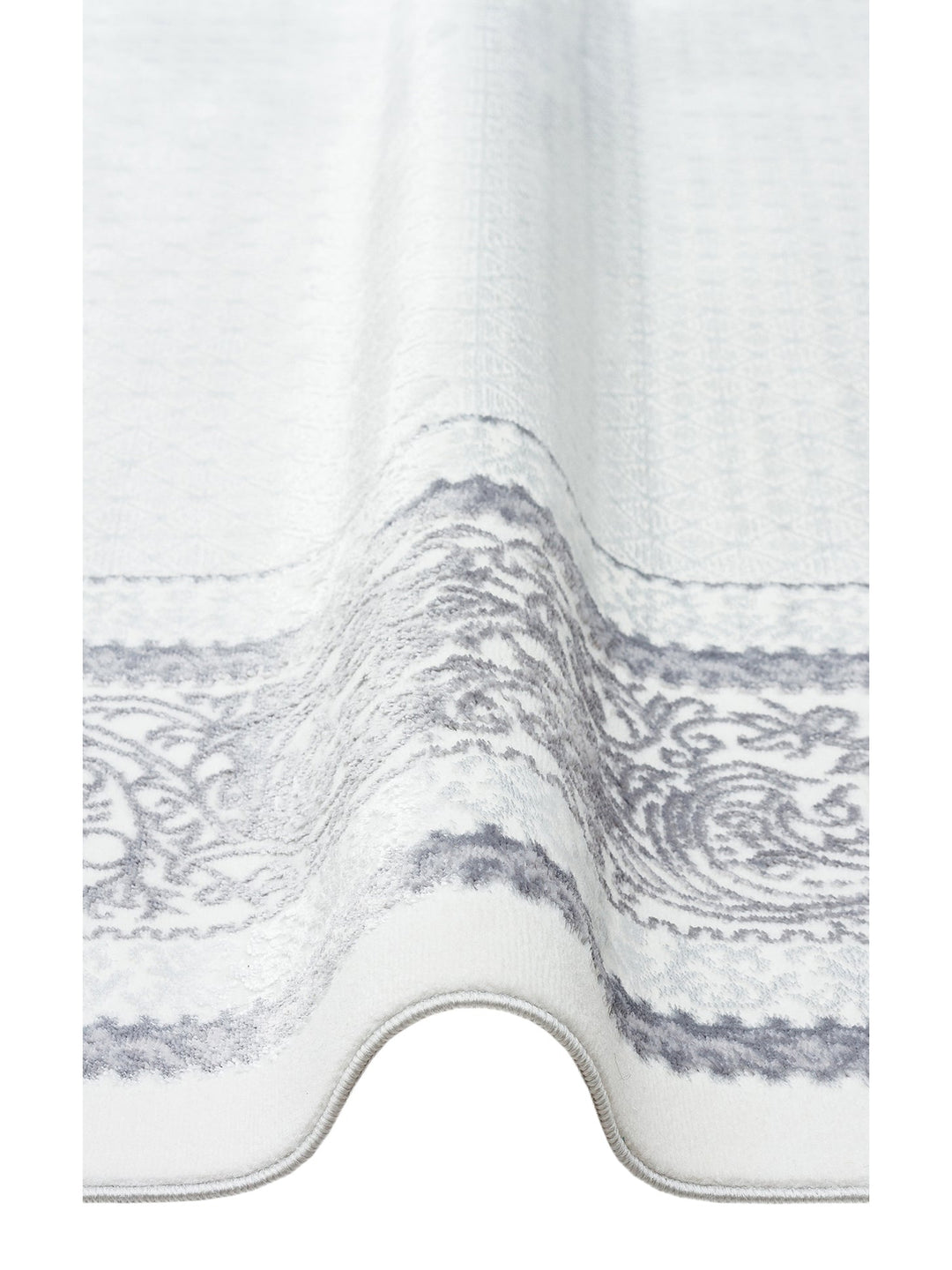Smooth Yıkanabilir Kaymaz Parlak Oturma Odası Salon Koridor İnce Dokuma Modern Halı 102 GREY XW - Carpetdocia