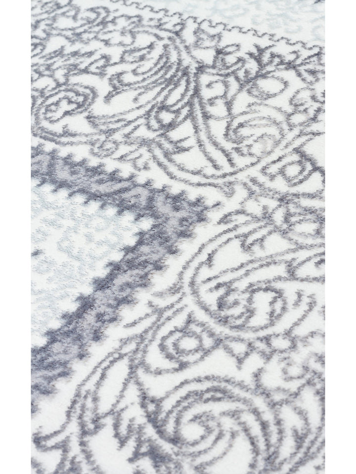 Smooth Yıkanabilir Kaymaz Parlak Oturma Odası Salon Koridor İnce Dokuma Modern Halı 102 GREY XW - Carpetdocia