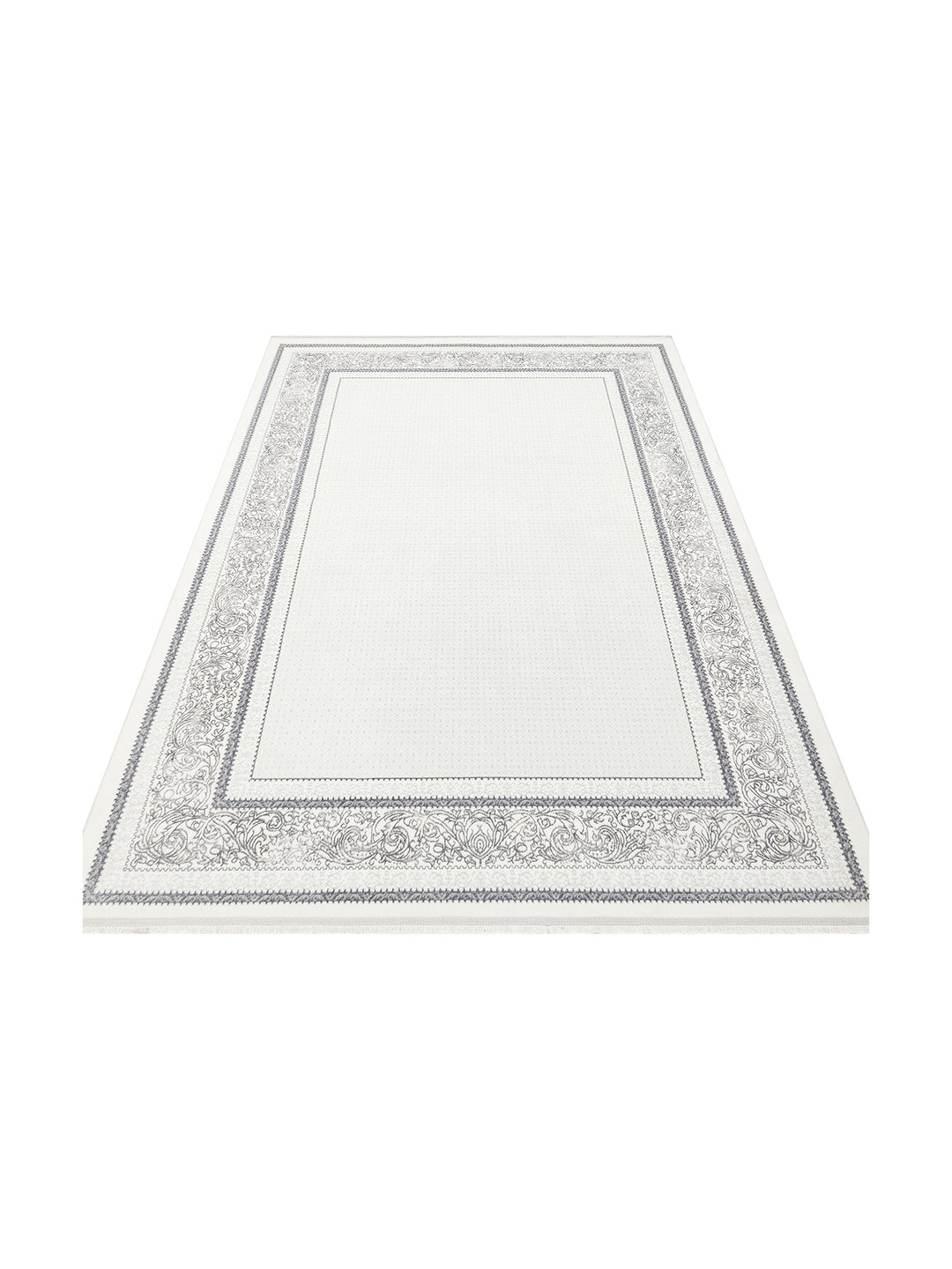 Smooth Yıkanabilir Kaymaz Parlak Oturma Odası Salon Koridor İnce Dokuma Modern Halı 102 GREY XW - Carpetdocia