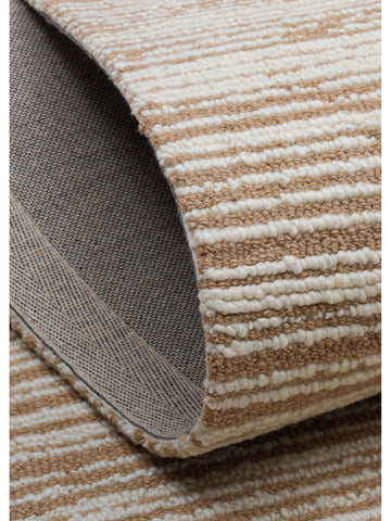 Barcelona Serie Woll- und Baumwollmischung handgeknüpfter Teppich BEIGE