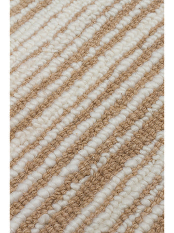 Barcelona Serie Woll- und Baumwollmischung handgeknüpfter Teppich BEIGE