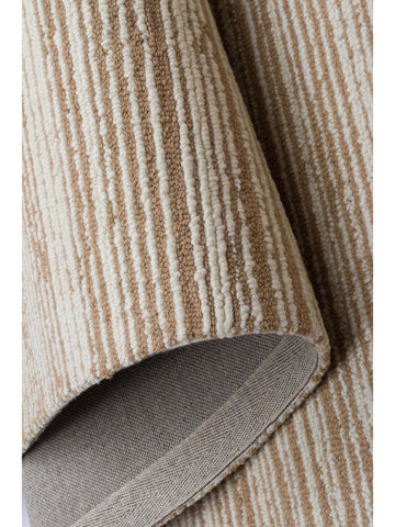 Barcelona Serie Woll- und Baumwollmischung handgeknüpfter Teppich BEIGE
