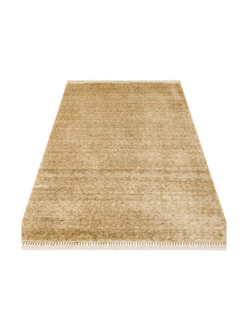 Brasilia El Emeğiyle Üretilen Modern Sade Şık TENCEL™ Özel Kara Tezgah Halısı PLAIN GREEN - Carpetdocia
