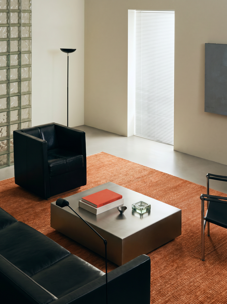 Brasilia Handmade Modern Simple Elegant TENCEL™ Special Black Loom Carpet PLAIN TERRACOTTA