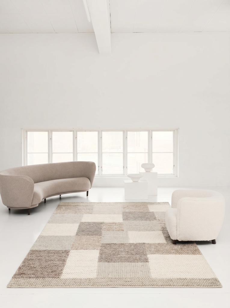 Woolstar 100% Natural Kazak Patterned Living Room Sitting Room Corridor Entrance Handwoven Knitted Rug CORBIN NAT