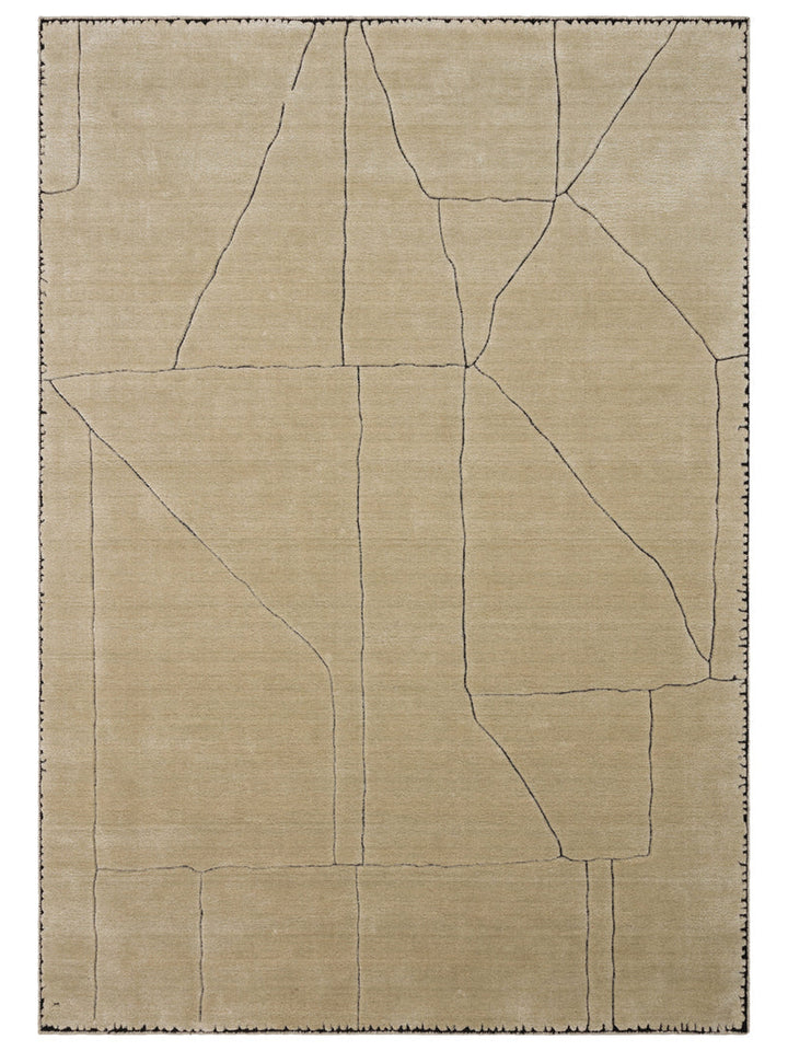 Dakar Serie handgeknüpfter Teppich aus Wolle, Rayon und Polyester Mischung BEIGE