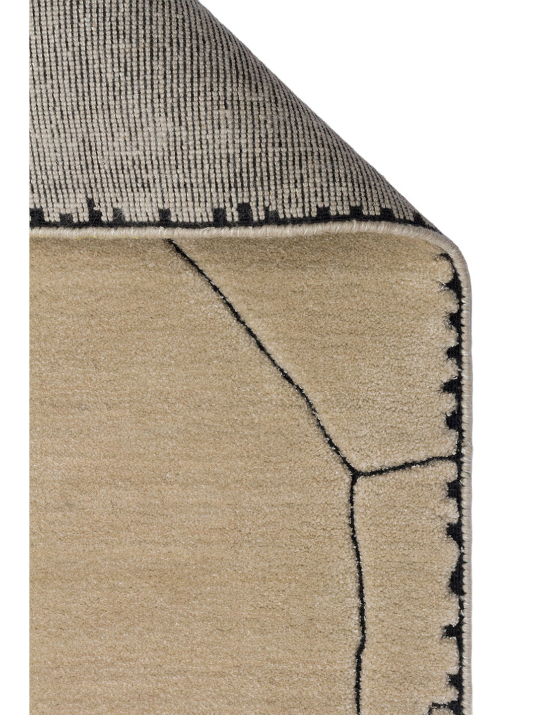 Dakar Serie handgeknüpfter Teppich aus Wolle, Rayon und Polyester Mischung BEIGE