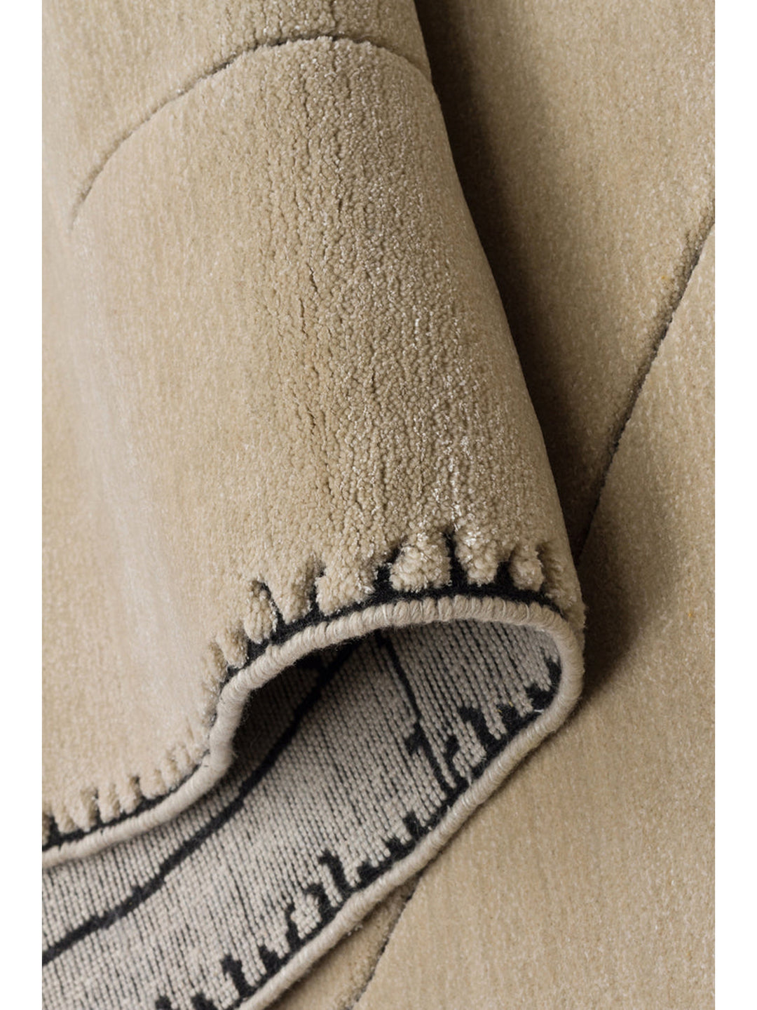 Dakar Serie handgeknüpfter Teppich aus Wolle, Rayon und Polyester Mischung BEIGE