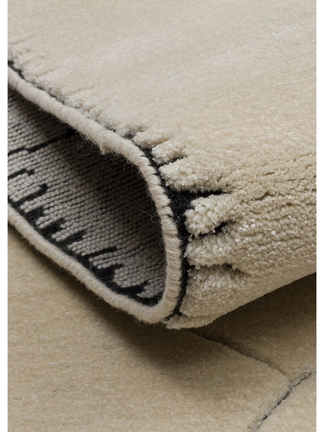 Dakar Serie handgeknüpfter Teppich aus Wolle, Rayon und Polyester Mischung ELfenbein