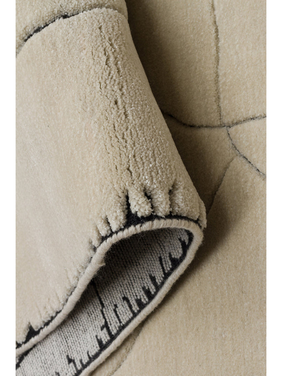 Dakar Serie handgeknüpfter Teppich aus Wolle, Rayon und Polyester Mischung ELfenbein