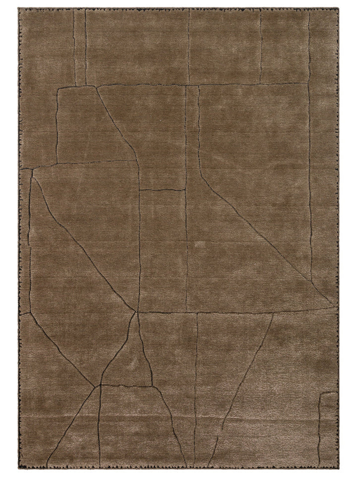 Dakar Series Wool Rayon and Polyester Blend Handwoven Rug TAUPE