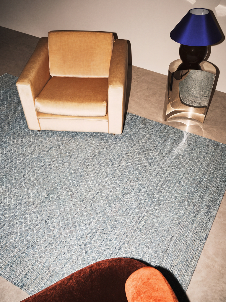 Herringbone Serie Tappeto moderno etnico intrecciato a mano per soggiorno, salotto, camera da letto BLUE