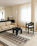 Tappeto intrecciato a mano Woolstar al 100% Lana Naturale con Motivo Kazak per Salotto, Soggiorno, Corridoio, Ingresso JD 01 GREY