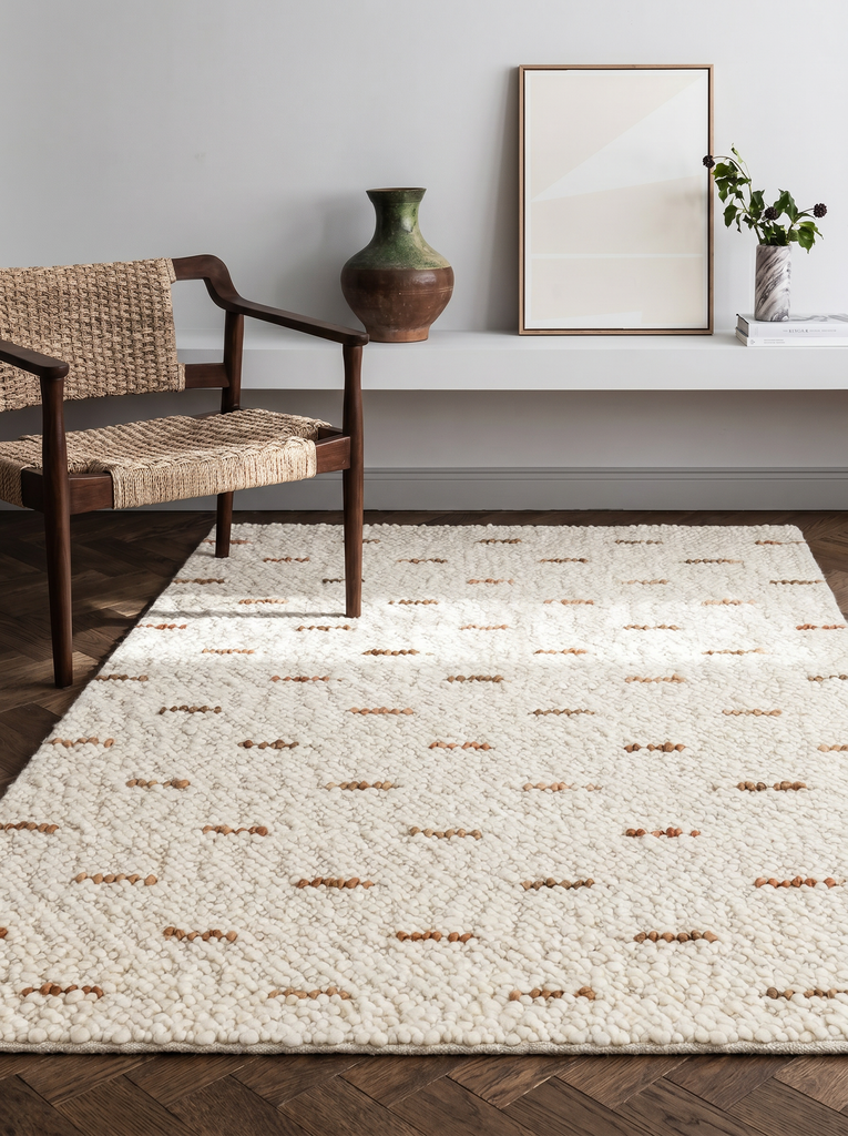 Woolstar 100% Natural Kazak Pattern Living Room Hallway Entrance Handwoven Knitted Carpet JD 06 NAT