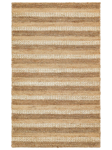 Knit Jüt Farklı Örgü Dokusuna Sahip El Dokuma Naturel Jüt Hasır Halı 1410 NATURAL XW - Carpetdocia