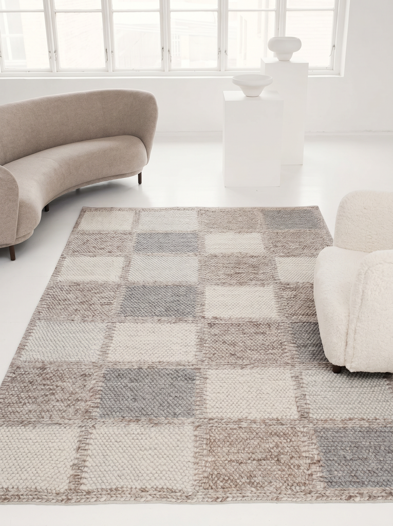 Woolstar 100% Natural Kazak Pattern Living Room Hallway Entrance Handwoven Knitted Carpet MARJORY NAT