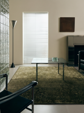 Indian Handmade Carpet Single Piece Wool and Silk Jaipur Lacuna Modern Overdyed Living Room Burnt Olive
