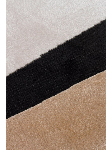 سجادة Monza Art 09 CREAM GOLD BLACK عالية الجودة بنقشة هندسية متقنة النسيج لصالون حديث لامع