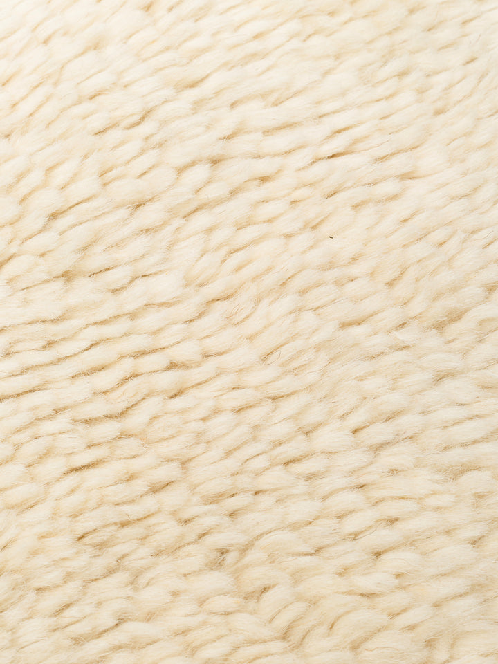 Morocco %100 Yün El Emeği ile Üretilen Uzun Tüylü Halı IVORY CORAL doku detayı