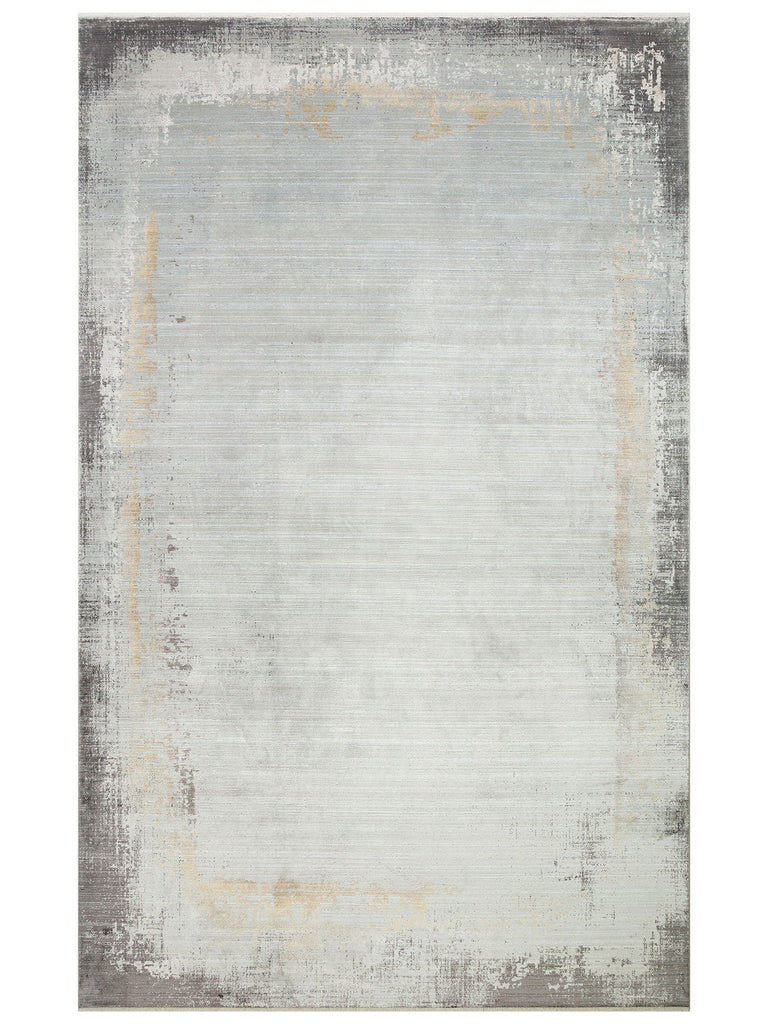 Mumbai Series Classic Patterned High Quality Dense Weave Shiny Living Room Rug 11 GREY GOLD