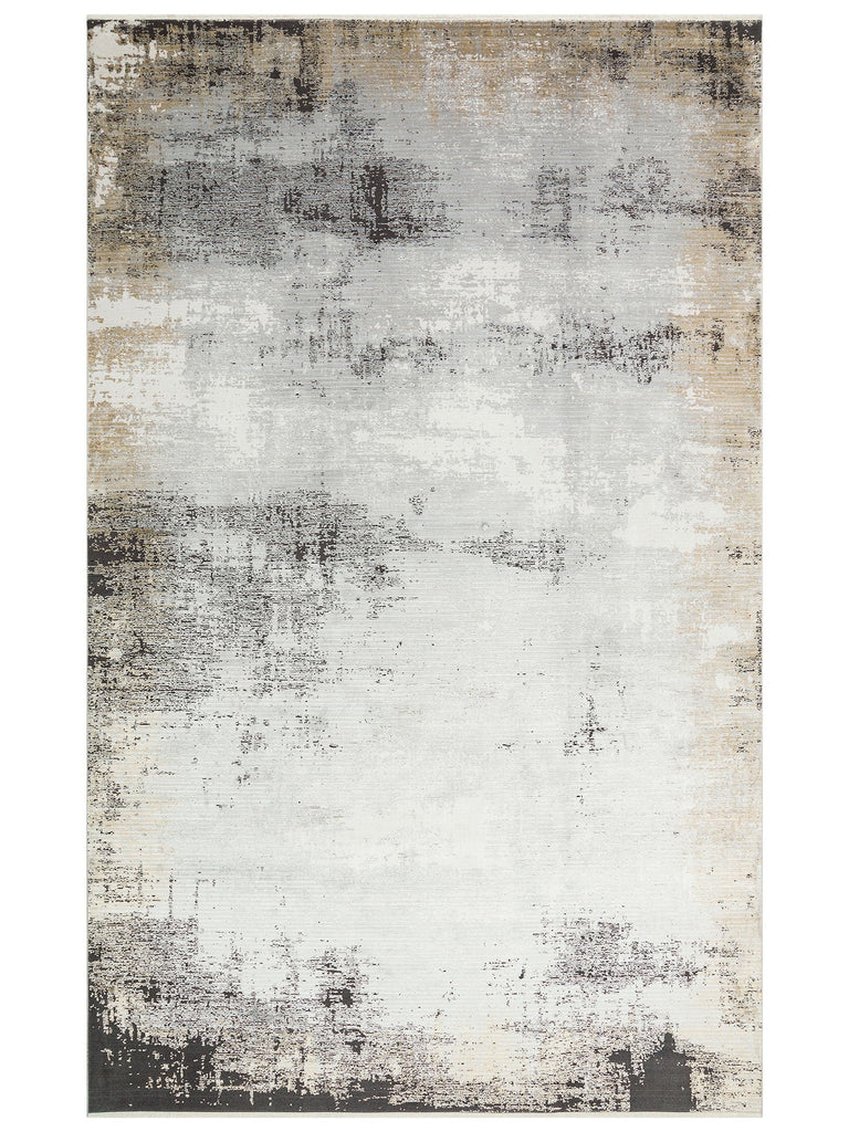 Mumbai Series Classic Patterned High Quality Dense Weave Shiny Living Room Rug 12 GREY GOLD