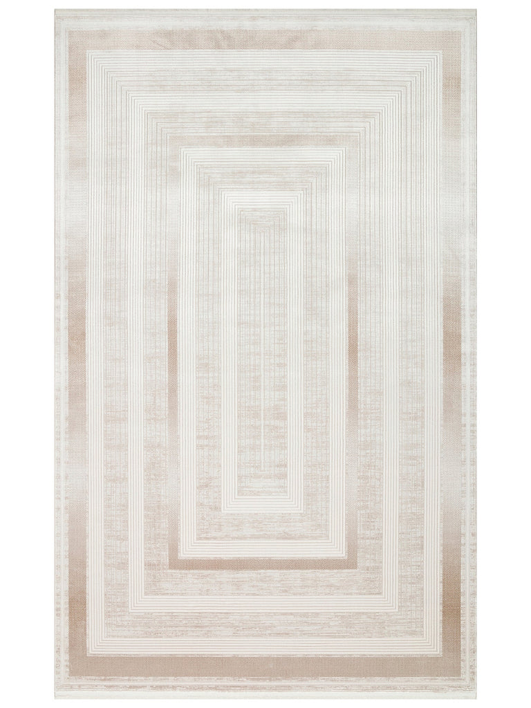 Mumbai Series Classic Patterned High Quality Dense Weave Shiny Living Room Rug 13 CREAM BEIGE