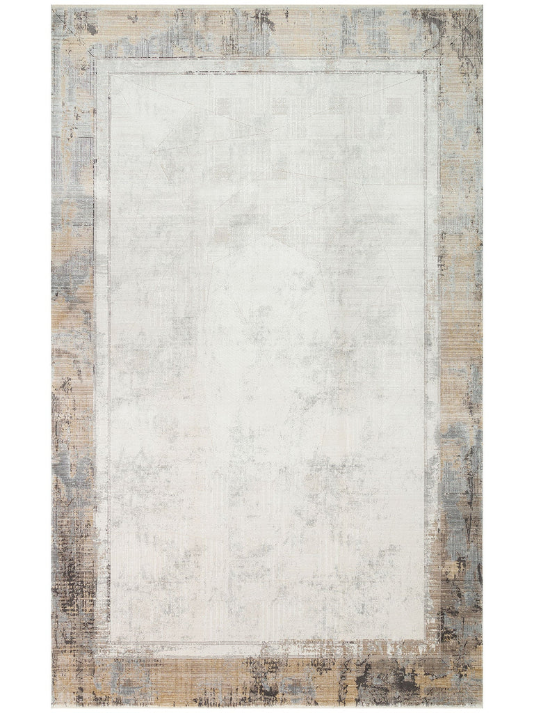 Mumbai Series Modern Patterned High Quality Dense Weave Shiny Living Room Rug 03 CREAM ANTHRACITE