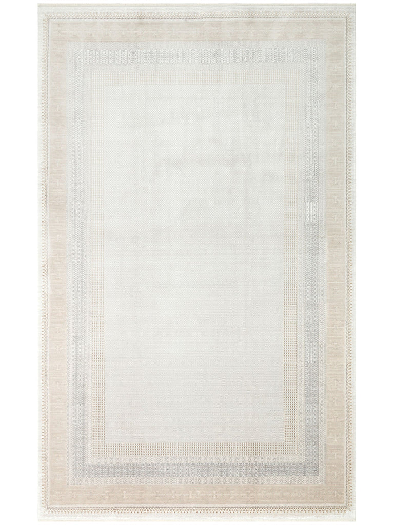 Mumbai Series Modern Patterned High Quality Dense Weave Shiny Living Room Rug 07 CREAM GOLD