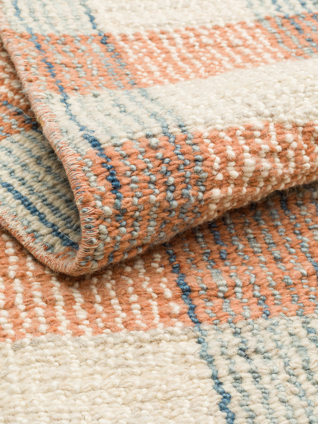 Oasis %100 Yün El Emeği ile Üretilen Kilim CORAL CHECK kıvrım detayı