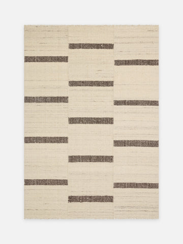 Oasis %100 Yün El Emeği ile Üretilen Kilim IVORY ESPRESSO kuşbakışı