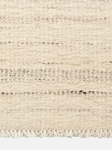 Oasis %100 Yün El Emeği ile Üretilen Kilim IVORY ESPRESSO saçak detayı