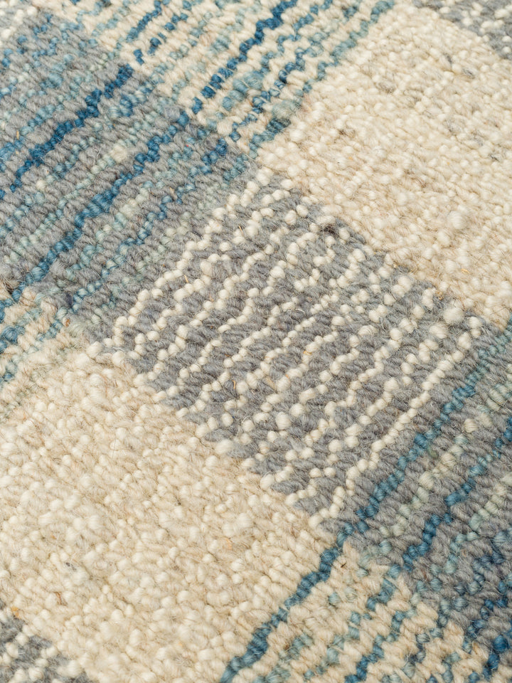 Oasis %100 Yün El Emeği ile Üretilen Kilim STONE BLUE doku detayı